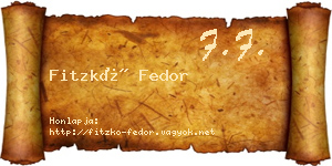 Fitzkó Fedor névjegykártya